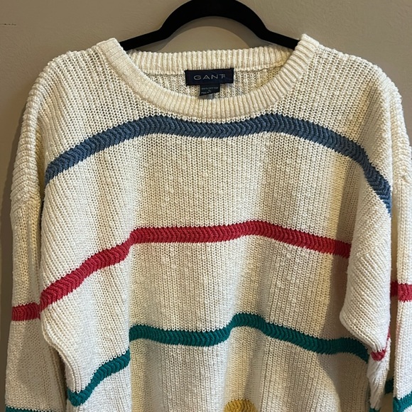 Gant Men’s Cotton Crewneck Striped Sweater Size Large - Picture 2 of 8